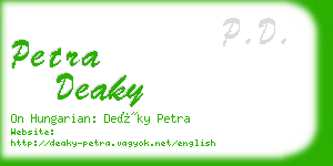 petra deaky business card